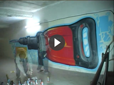 03/2009 Fresque HILTI promotion du TE1000 - Graffiti : Flab